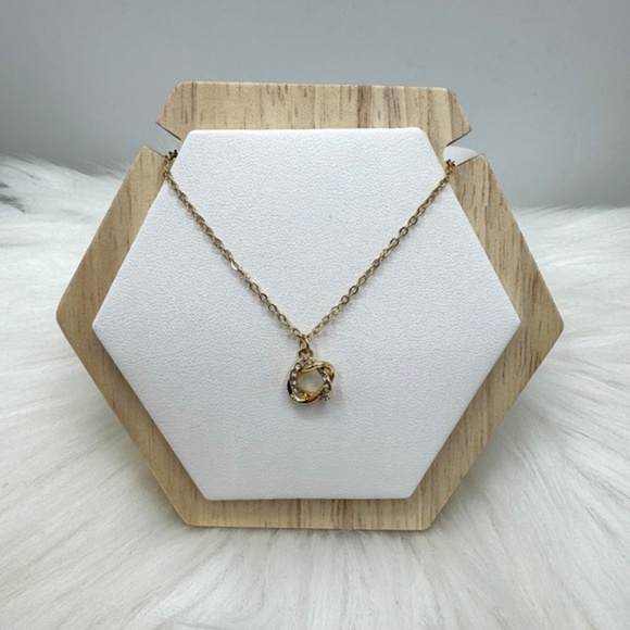 Hollow Circle Cubic Zirconia Goldie Necklace - Picture 1 of 5